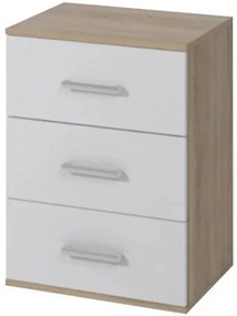 Nočný stolík Goda III 3S sonoma/biela