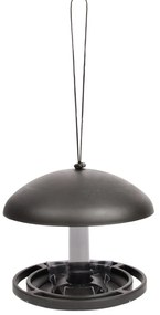 Závesné kŕmidlo pre vtáky Mushroom, 17,5x19,5 cm, plast, čierna