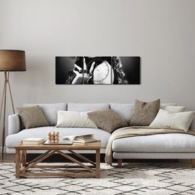 Obraz - Nádherná žena (s hodinami) (90x30 cm)