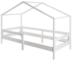 Biela domčeková detská posteľ 90x200 cm – Roba