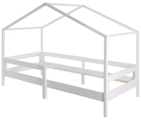 Biela domčeková detská posteľ 90x200 cm – Roba