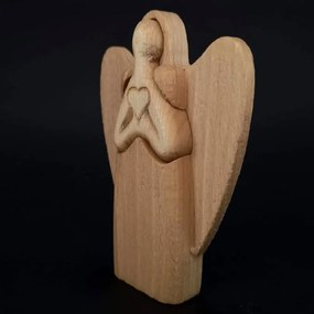 AMADEA Drevený anjel, masívne drevo, výška 10 cm