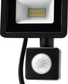 BERGE LED reflektor 10W 900lm so senzorom pohybu, súmrakový reflektor IP65