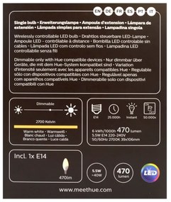 LED Stmievateľná žiarovka Philips Hue WHITE E14/5,5W/230V 2700K