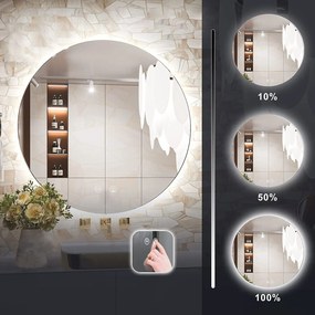 Okrúhle dotykové zrkadlo s LED osvetlením HZJ090 90 cm