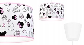 Detské závesné svietidlo Minnie, 1x textilné tienidlo so vzorom, (fi 35cm)
