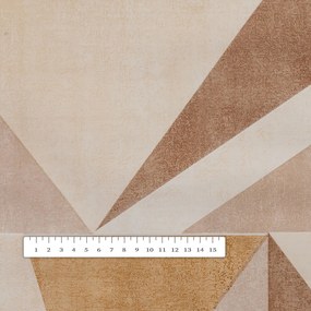 PVC obrus Hnedo-béžové trojuholníky PV-138 - metráž š. 140 cm