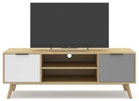 TV stolík z borovicového dreva v prírodnej farbe 140x53 cm Elfa - Marckeric