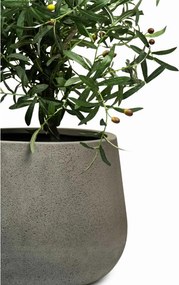Kvetináč GIRAR, sklolaminát, výška 37 cm, tmavo sivá