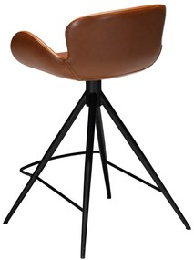 Koňakovohnedá barová stolička z imitácie kože DAN–FORM Denmark Gaia, výška 87 cm