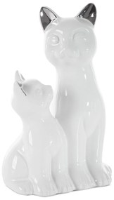 DEKORAČNÁ SOŠKA CAT 15X11X22 CM BIELA
