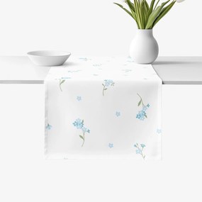 Goldea behúň na stôl 100% bavlnené plátno - nezábudky 35x180 cm