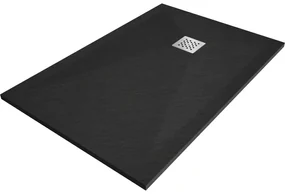 Mexen Stone+ kompozitná štvorcová sprchová vanička 90 x 80 cm, Čierna - 44708090