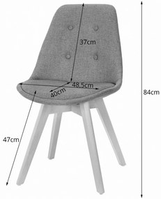 SUPPLIES NORI Jedálenská škandinávska stolička - šedá farba / drevené nohy