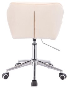 LuxuryForm DESIGN Stolička MILANO VELUR na striebornej podstave s kolieskami - krémová