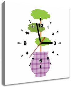 Gario Obraz s hodinami Stromček vo váze Rozmery: 40 x 40 cm