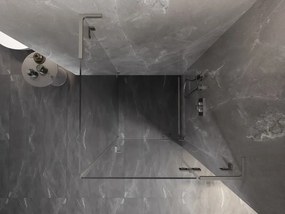 Mexen Lunar L, 1-krídlový sprchový kút, pravý, 70 x 70 cm, 8mm číre sklo, brúsená oceľ profil, 834L-070-070-97-00-P