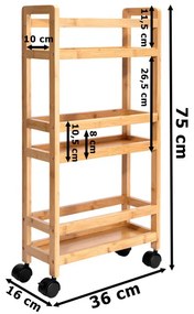 Pojazdný regál INAKI naturálny