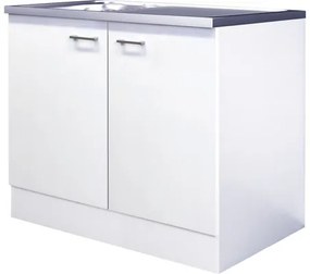 Kuchynská skrinka s drezom Flex Well Lucca 100 x 60 x 85 cm biela matný biela matný