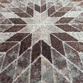 DY Béžový okrúhly koberec s geometrickým vzorom Panamero 10 Rozmer: 100 cm