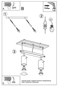 Drevené stropné svietidlo Sollux Ludwik