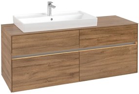 VILLEROY &amp; BOCH Collaro závesná skrinka pod umývadlo na dosku (umývadlo vľavo), 4 zásuvky, s LED osvetlením, 1400 x 500 x 548 mm, Oak Kansas, C089B0RH