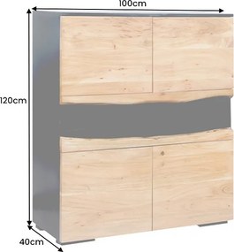 Dizajnová vysoká komoda Feleti 120 cm akácia