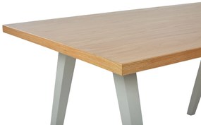 Jedálenský stôl 150 x 90 cm svetlé drevo/sivá LENISTER Beliani
