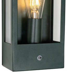 Vonkajšia nástenná lampa tmavozelená so senzorom súmraku IP44 - Rotterdam