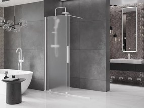 Mexen Velar, sprchová zástena s posuvnými dverami Walk-in 140 x 200 cm, 8mm sklo námraza, biela matná, 871-140-000-33-20