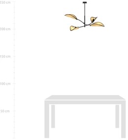 Luster na tyči LOTUS 4xE14/10W/230V čierna/béžová