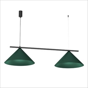 Závesné svietidlo Capital, 2x zelené kovové tienidlo, (fi 46cm), gr