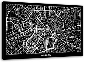 Obraz na plátně Mapa města Moskva - 90x60 cm