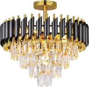 Brilagi - Prisadený luster ECLIPSE 7xE14/10W/230V pr. 48 cm čierna/zlatá