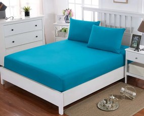 Napínacia plachta JERSEY PLUS Tyrkysová Bavlnená Rozmer: 90 x 200 cm
