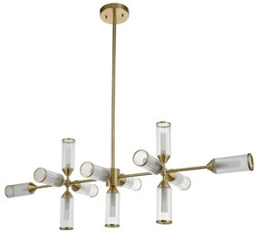 Endon 106259 - Luster na tyči TOUR 13xG9/3W/230V mosadz