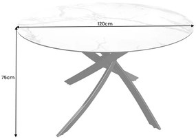 Okrúhly jedálenský keramický stôl Halia 120 cm antracitový
