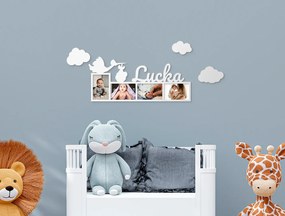 drevko Fotorámik s menom dieťaťa Rozmer obrazu: 42 x 84 cm, Farba dekorácie: Čierna