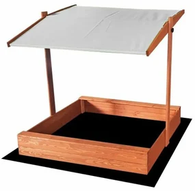 Sun Active Drevené pieskovisko so strieškou Slim, sivé - 120 cm