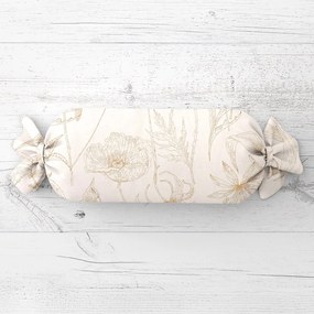 Biante Vankúš valec bonbon Sandra SA-425 Hnedé listy na smotanovom 15x60 cm