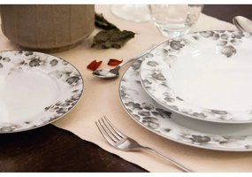 Dezertné porcelánové taniere v bielej a svetlosivej farbe v súprave 6 ks ø 19 cm Foliage gray – Villa Altachiara