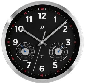 AURIOL® Nástenné hodiny (strieborná/čierna) (100354822)