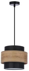 Závesné svietidlo s textilným tienidlom v čierno-prírodnej farbe ø 20 cm Twin – Candellux Lighting