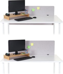 Akustický panel na stôl HWC-G75 - dvojstenná látka/textil - 60x140 - sivá