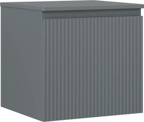 Mexen Rivel, kúpeľňová skrinka 50 cm s hornou časťou, 1 zásuvka, drážkovaná, grafit matná - 91A20-05047-1-BFC66