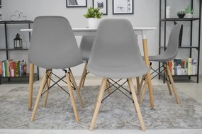 Set 4 stoličiek OSAKA sivé / čierne nohy