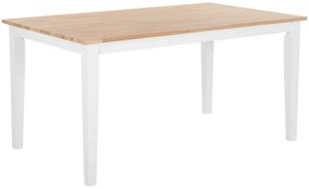 Drevený jedálenský stôl 150 x 90 cm svetlé drevo/biela GEORGIA Beliani