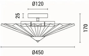 Stropné svietidlo 5xE14/15W/230V šedá