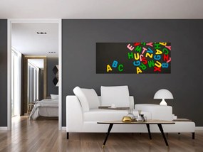 Obraz - farebné písmenká (120x50 cm)