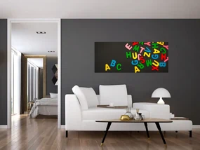 Obraz - farebné písmenká (120x50 cm)